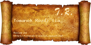 Tomanek Rozália névjegykártya